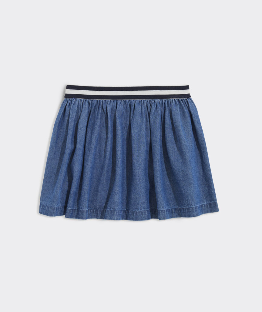 Girls' Chambray Button-Front Skirt