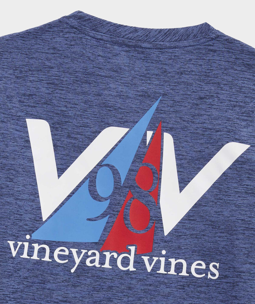  vineyard vines Boys' Fast Pitch Baseball Long-Sleeve Harbor  Performance Tee, Blue Blazer HTHR: Clothing, Shoes & Jewelry