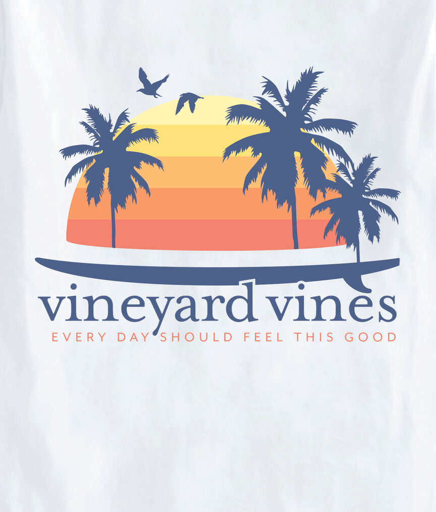 Vineyard Vines Sunset Scene Key West Pocket Tee Short Sleeve