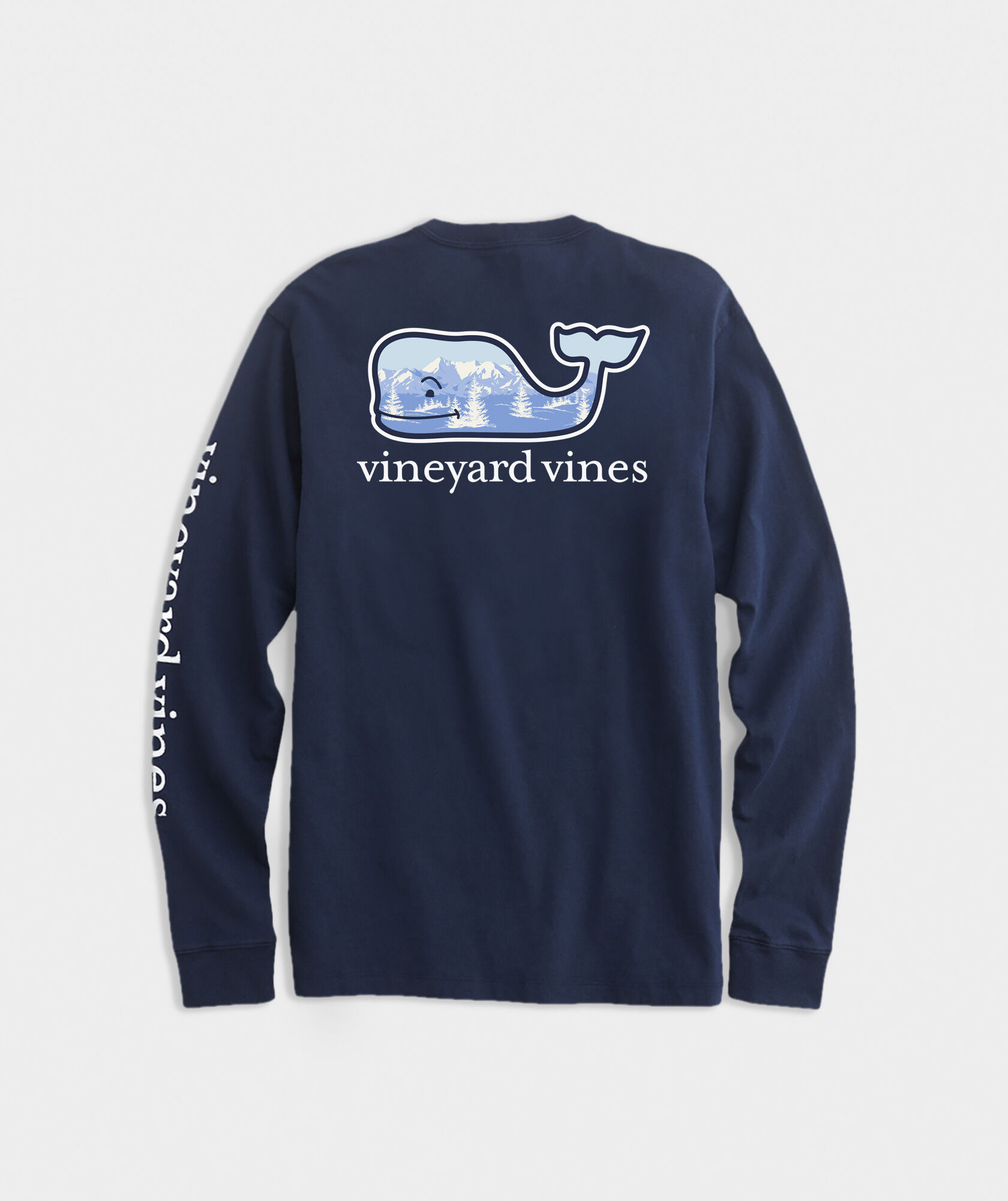 Shop Scenic Mountain Whale Fill Long Sleeve Pocket Tee at vineyard vines