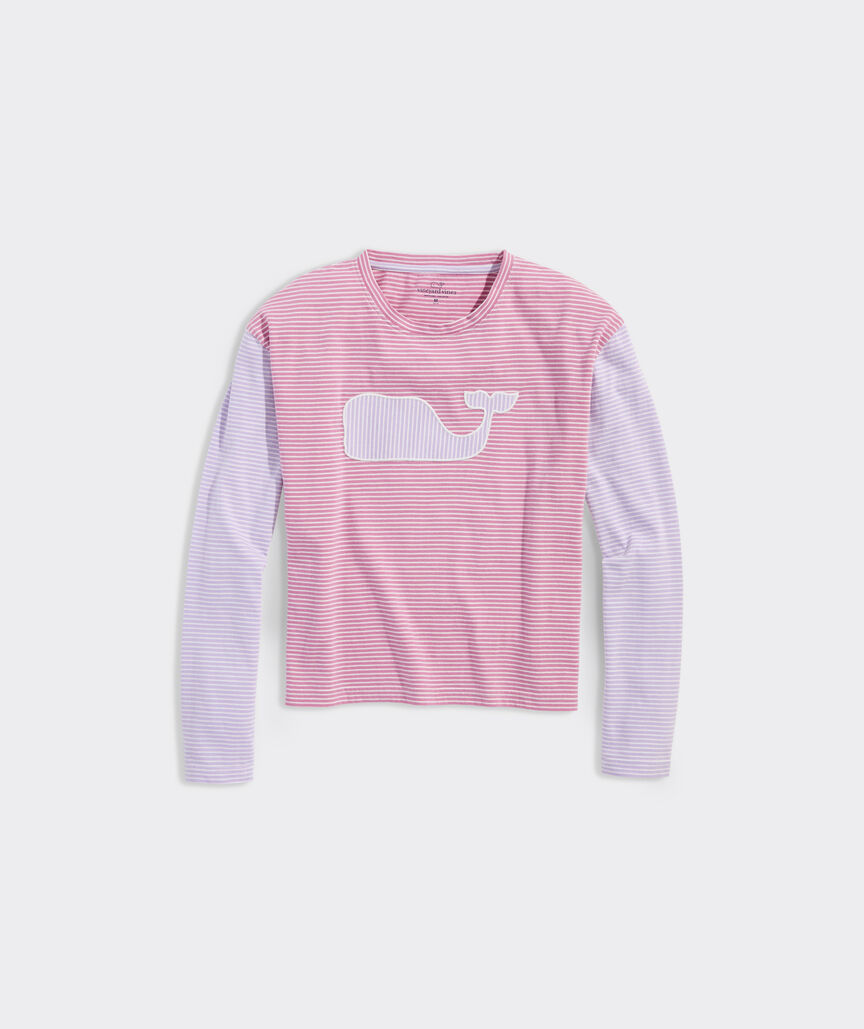 Girls' Whale Patch Boxy Long-Sleeve Tee