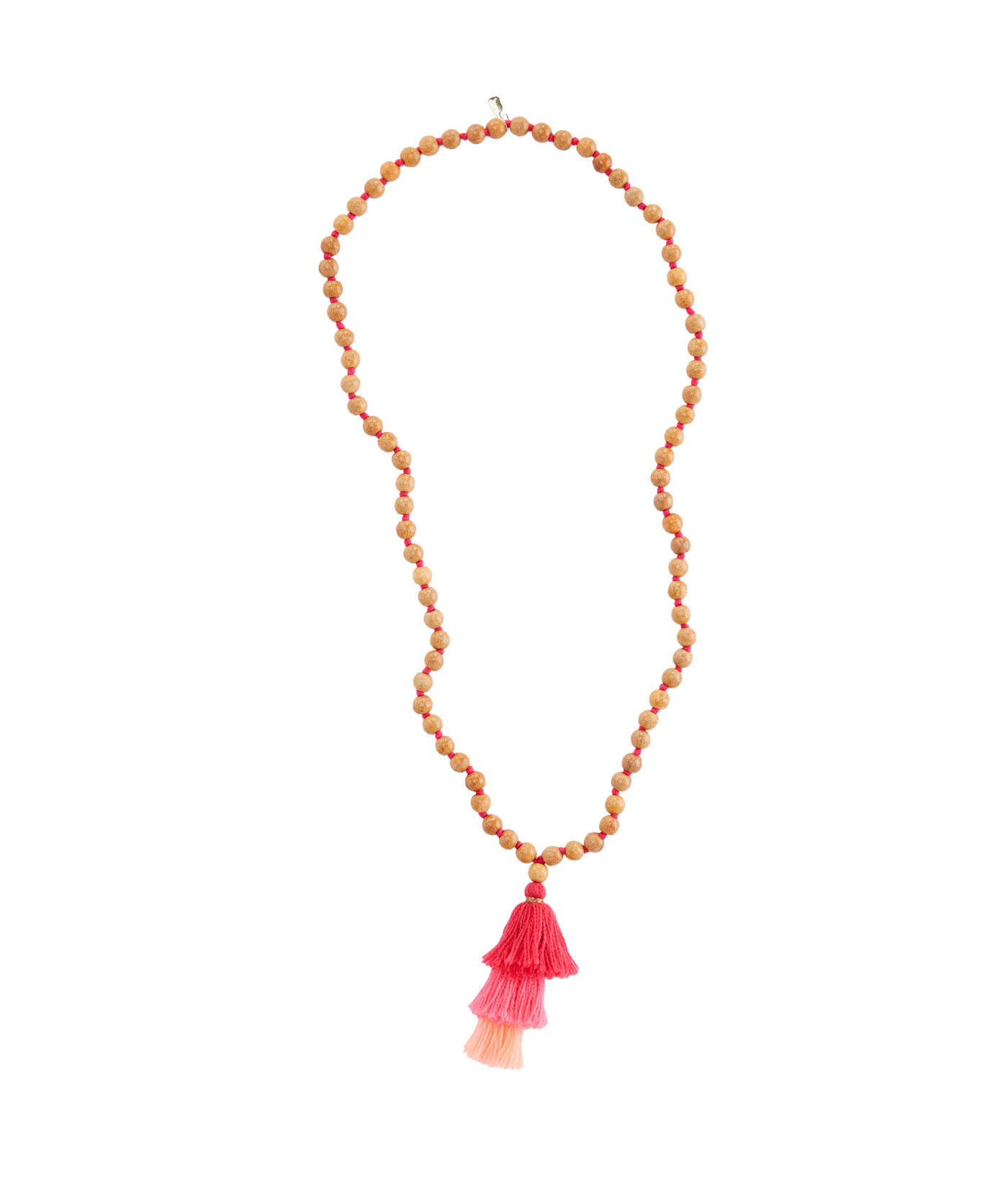 Shop Wood Bead Triple Tassel Necklace at vineyard vines
