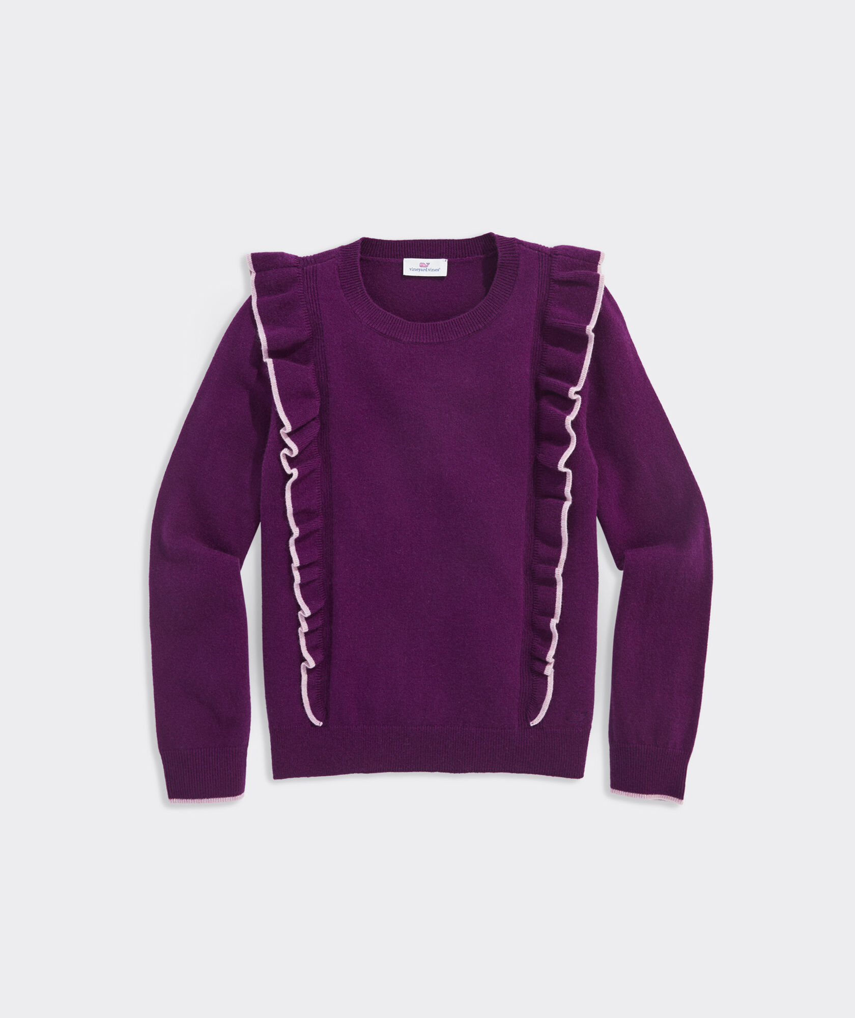 Girls' Ruffled Crewneck Sweater