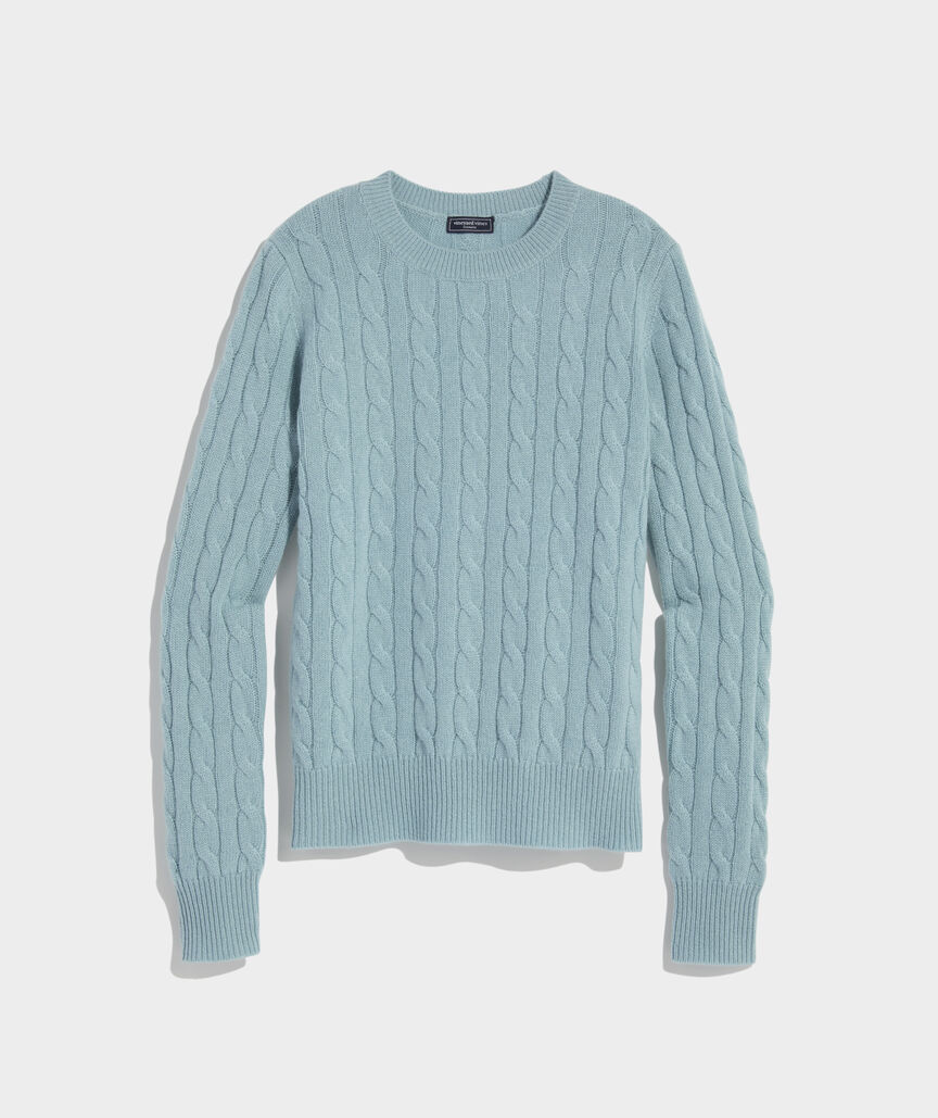 Cashmere Classic Cable Crewneck Sweater