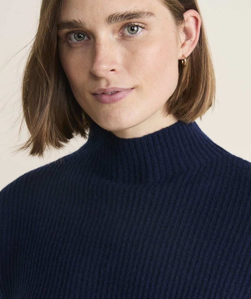 Seaspun Cashmere Ribbed Mockneck Sweater