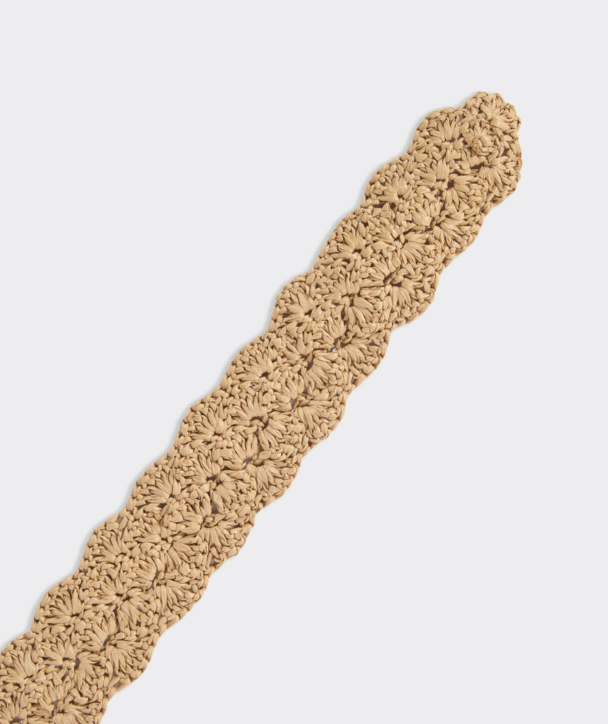 Scalloped Straw Waist Belt