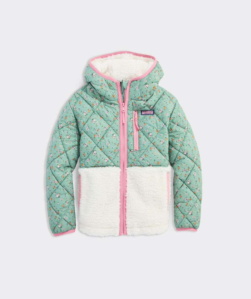 Girls' Quilted Fleece Puffer Jacket