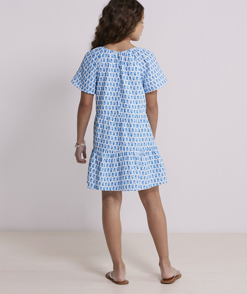 Shop Girls Printed Seastitch Double Gauze Dress At Vineyard Vines 