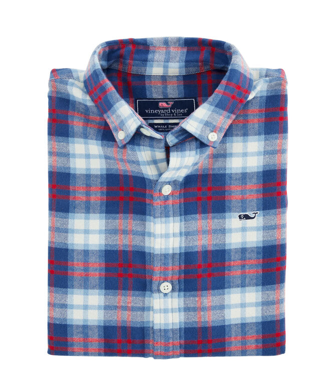 Shop Boys Longshore Whale Button-Down Flannel Shirt at vineyard vines