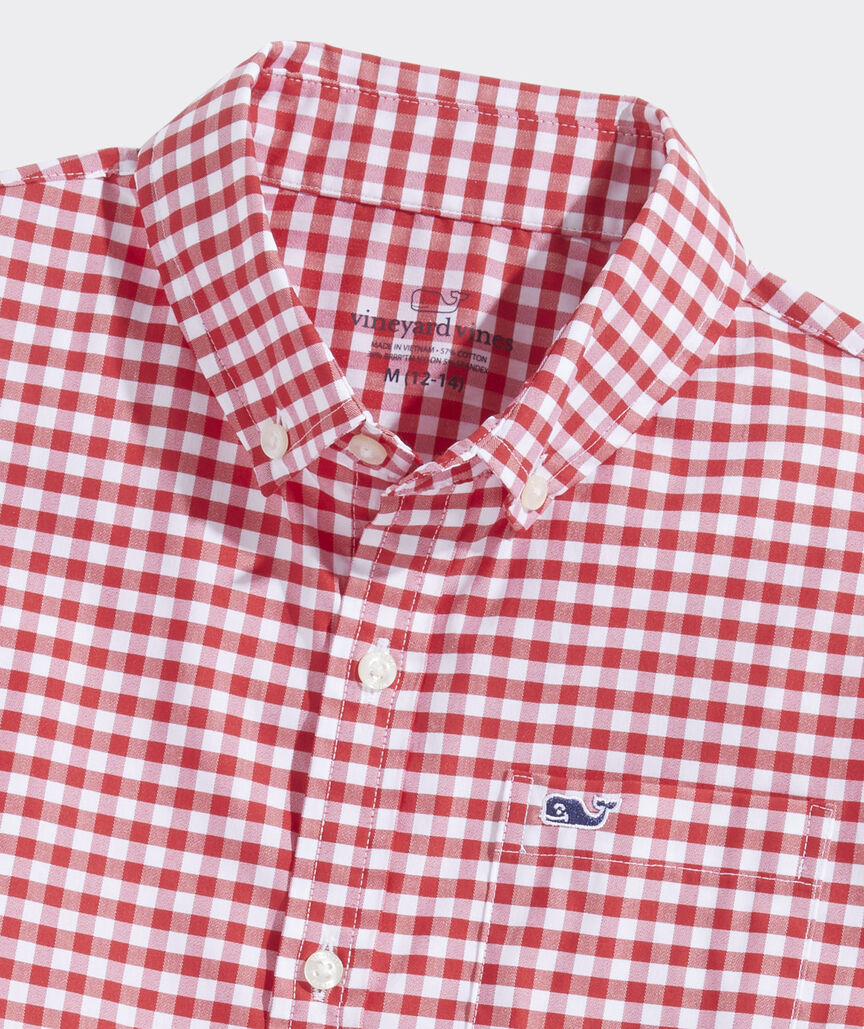 Boys' On-The-Go brrrº Short-Sleeve Gingham Shirt