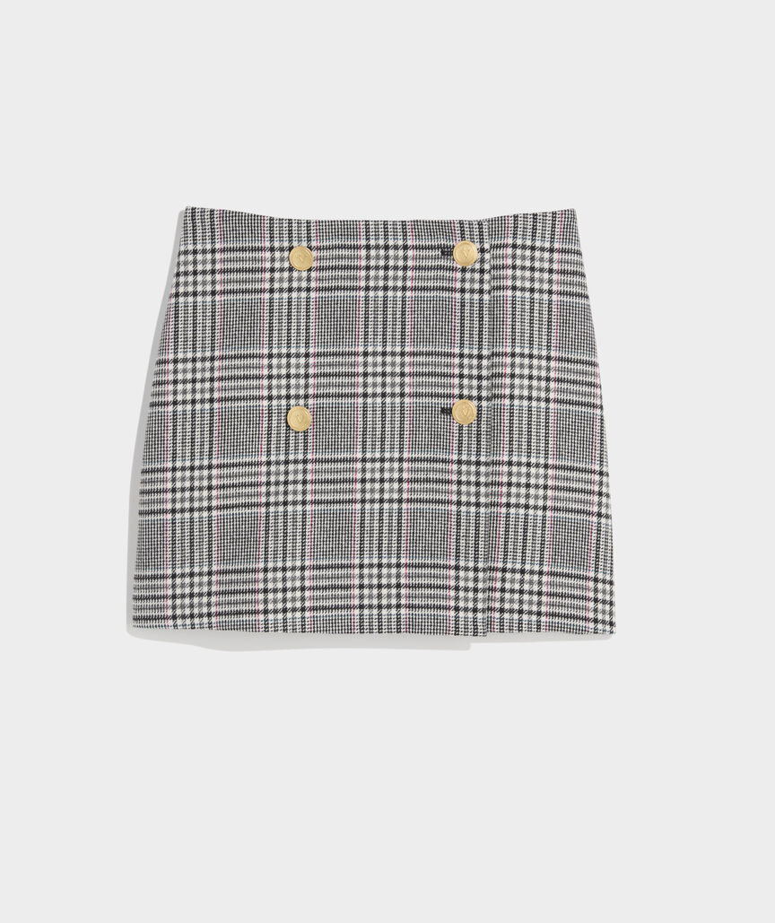 Wool Button-Front Mini Skirt