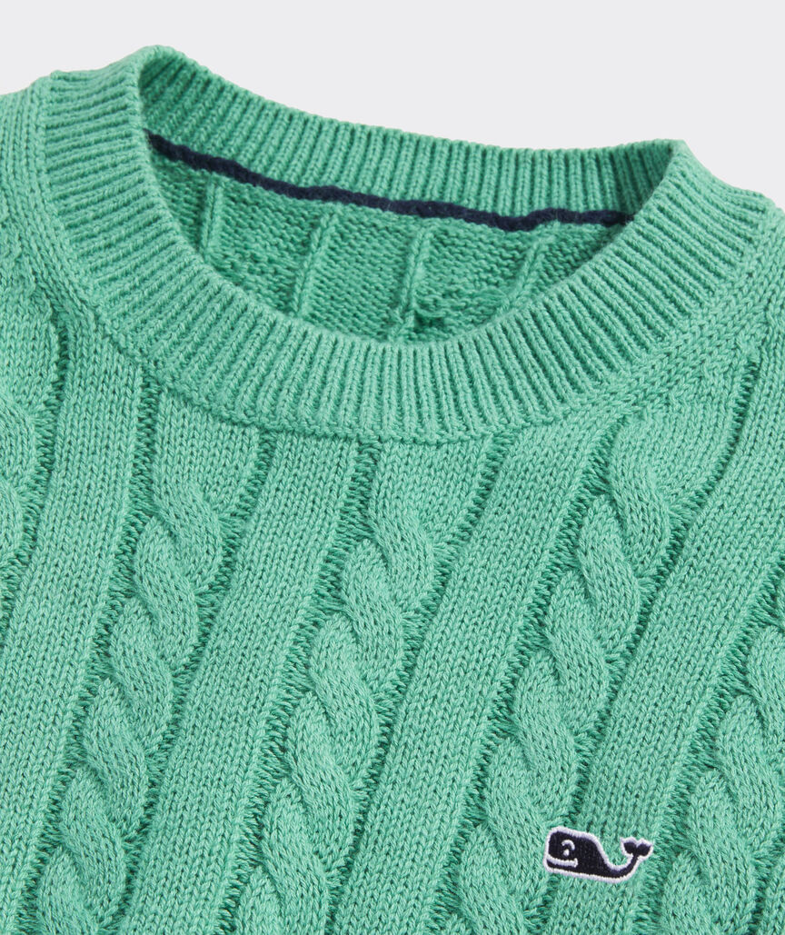 Boys Cotton Cashmere Cable Crewneck Sweater