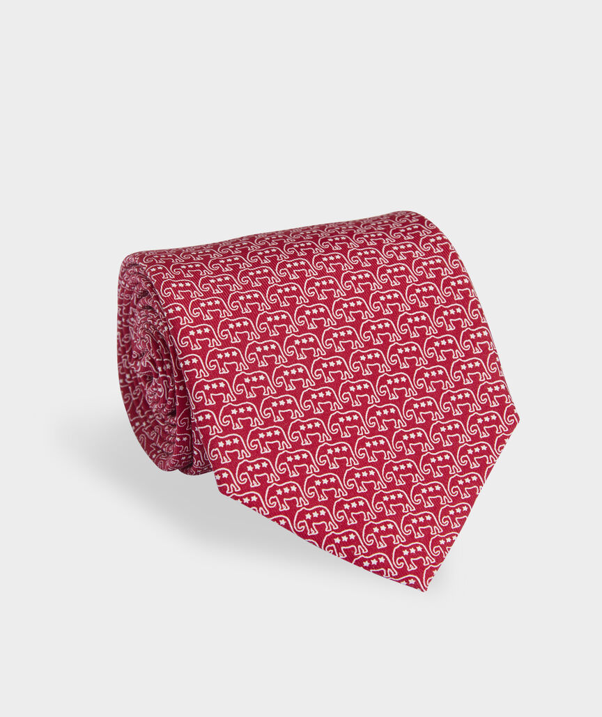 Micro Elephants Silk Tie