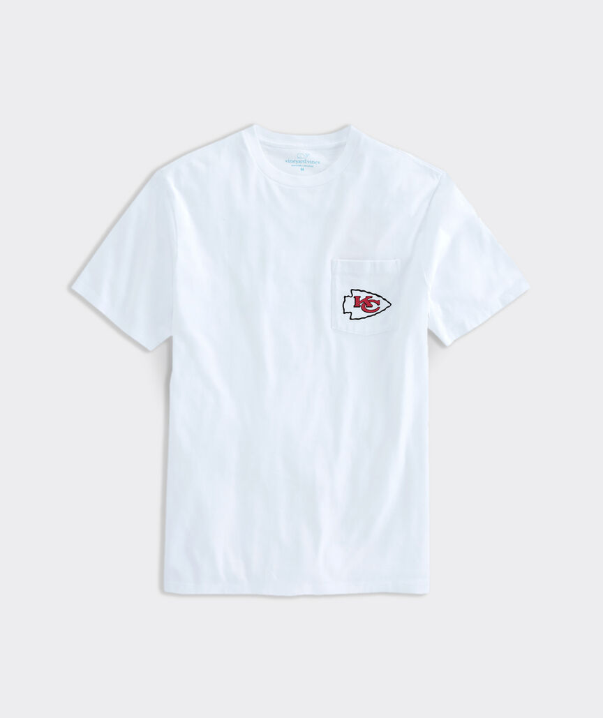 Youth Vineyard Vines White Kansas City Chiefs Whale Helmet Pocket T-Shirt