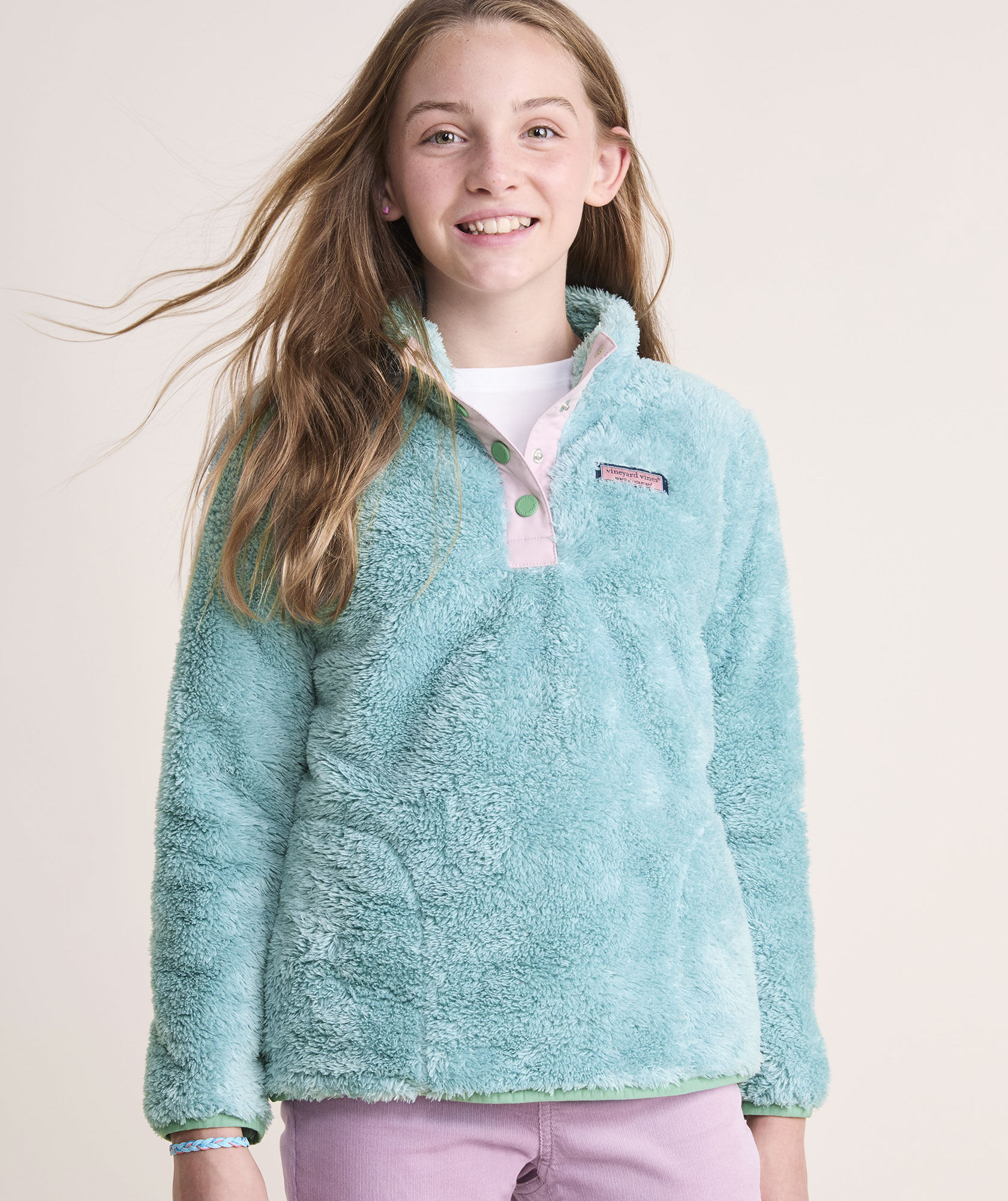 Girls' Teddy Snap Pullover