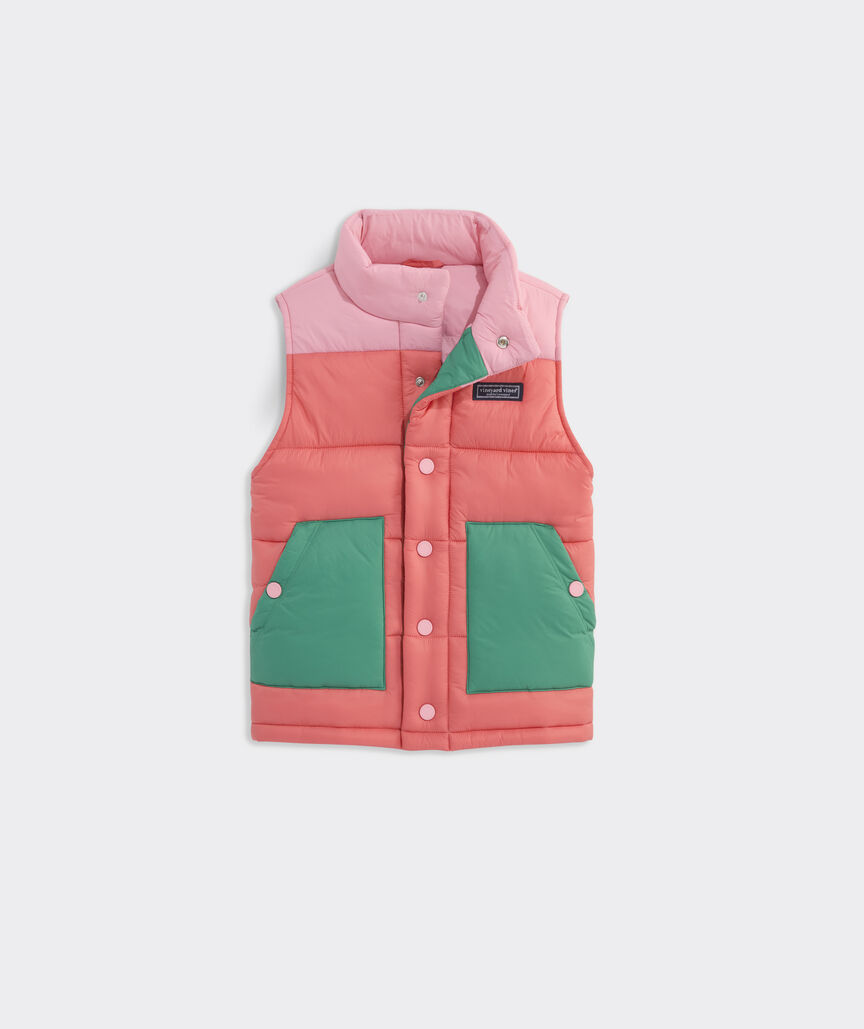 Girls' Colorblock Puffer Vest