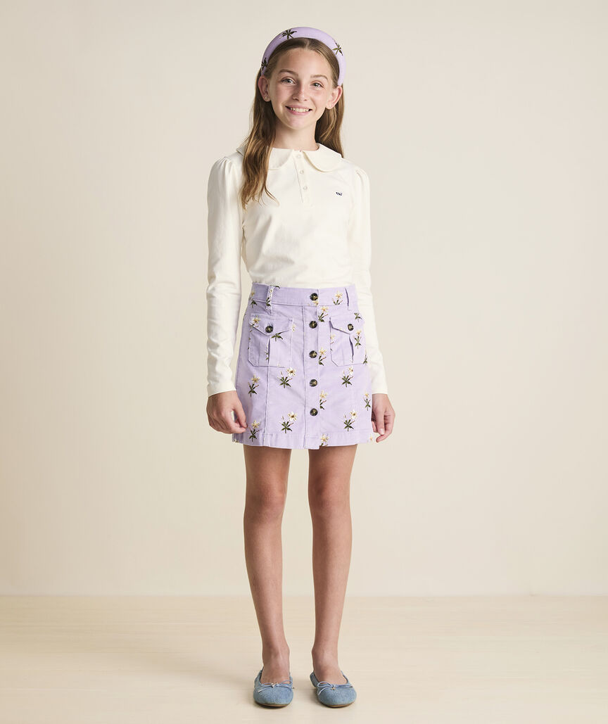 Girls' Corduroy Button Front Skirt