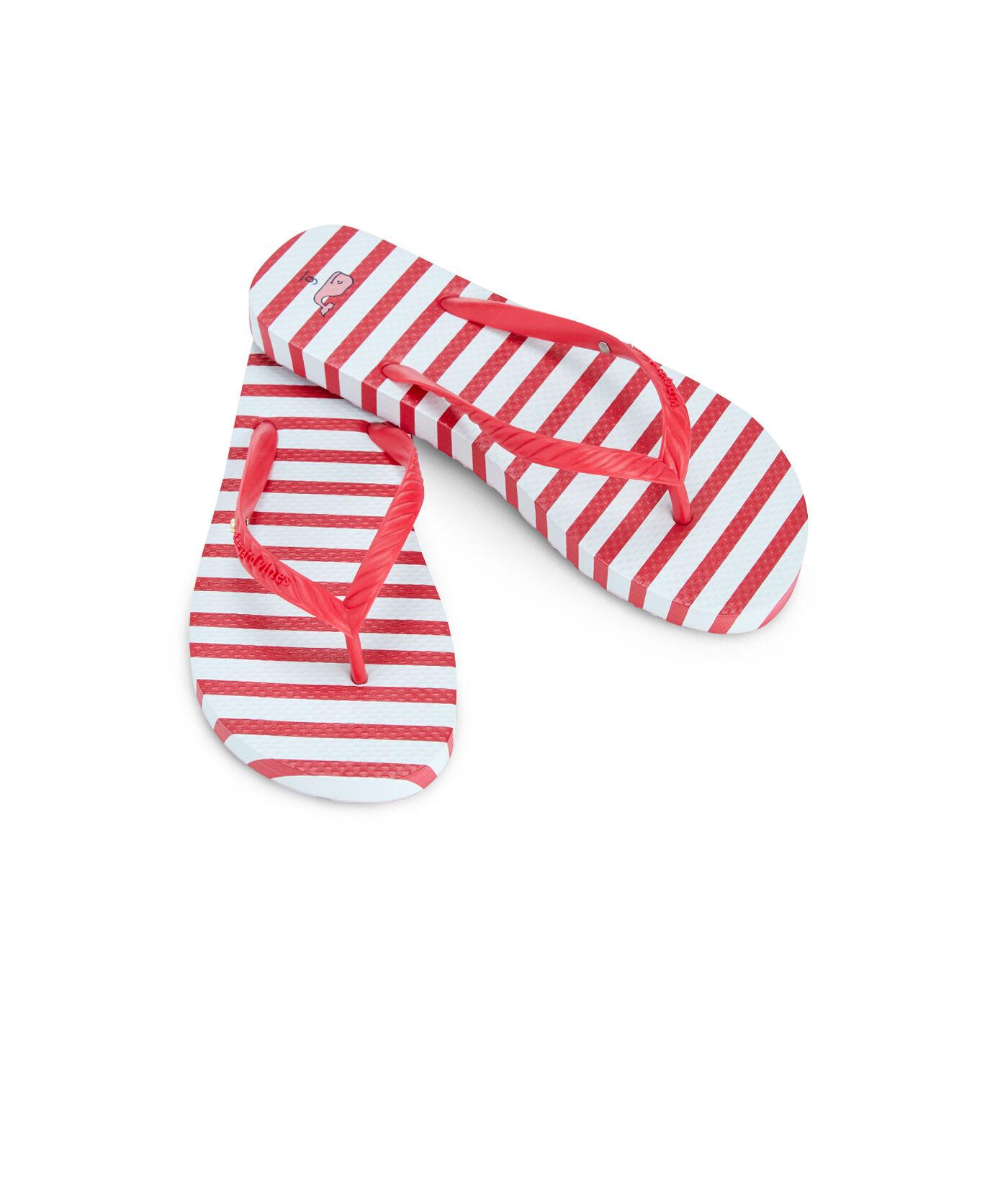 red stripe flip flops