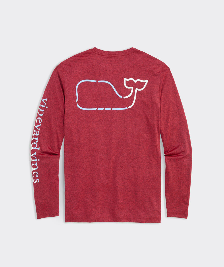 On-The-Go Whale Outline Long-Sleeve Harbor Performance Tee