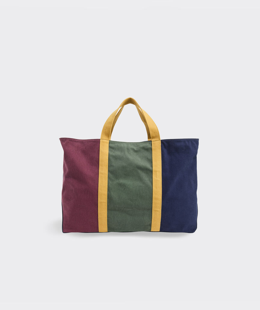 Varsity Patches Oversized Canvas Tote