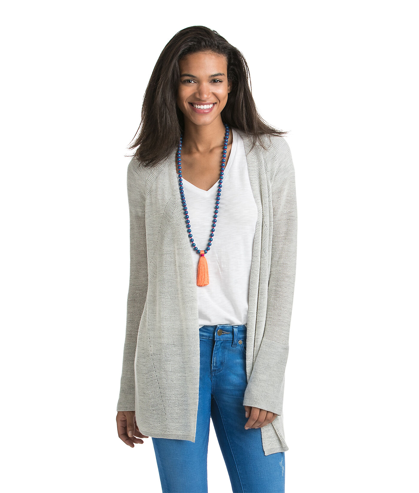 Shop Heathered Waffle Open Cardigan at vineyard vines