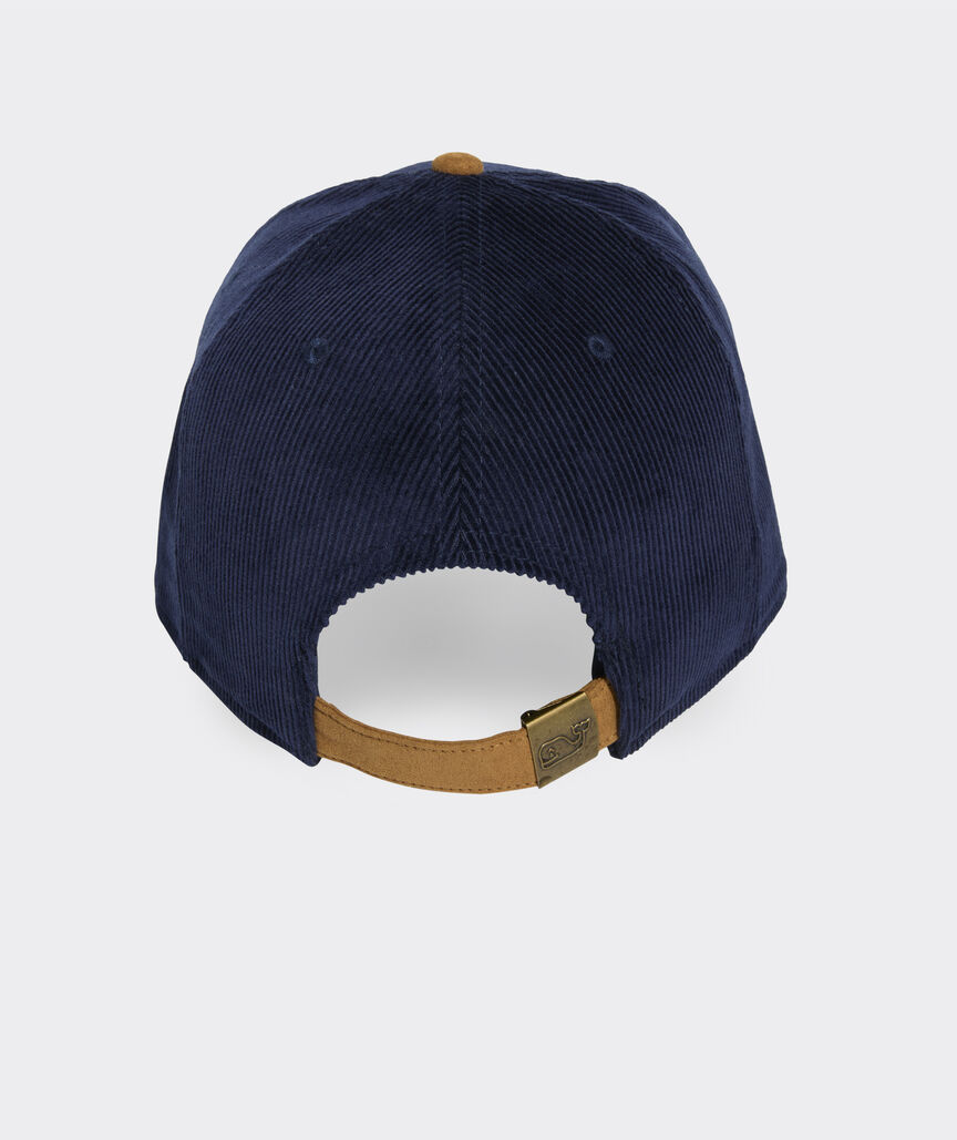 Corduroy & Suede Flat Brim V Patch Hat