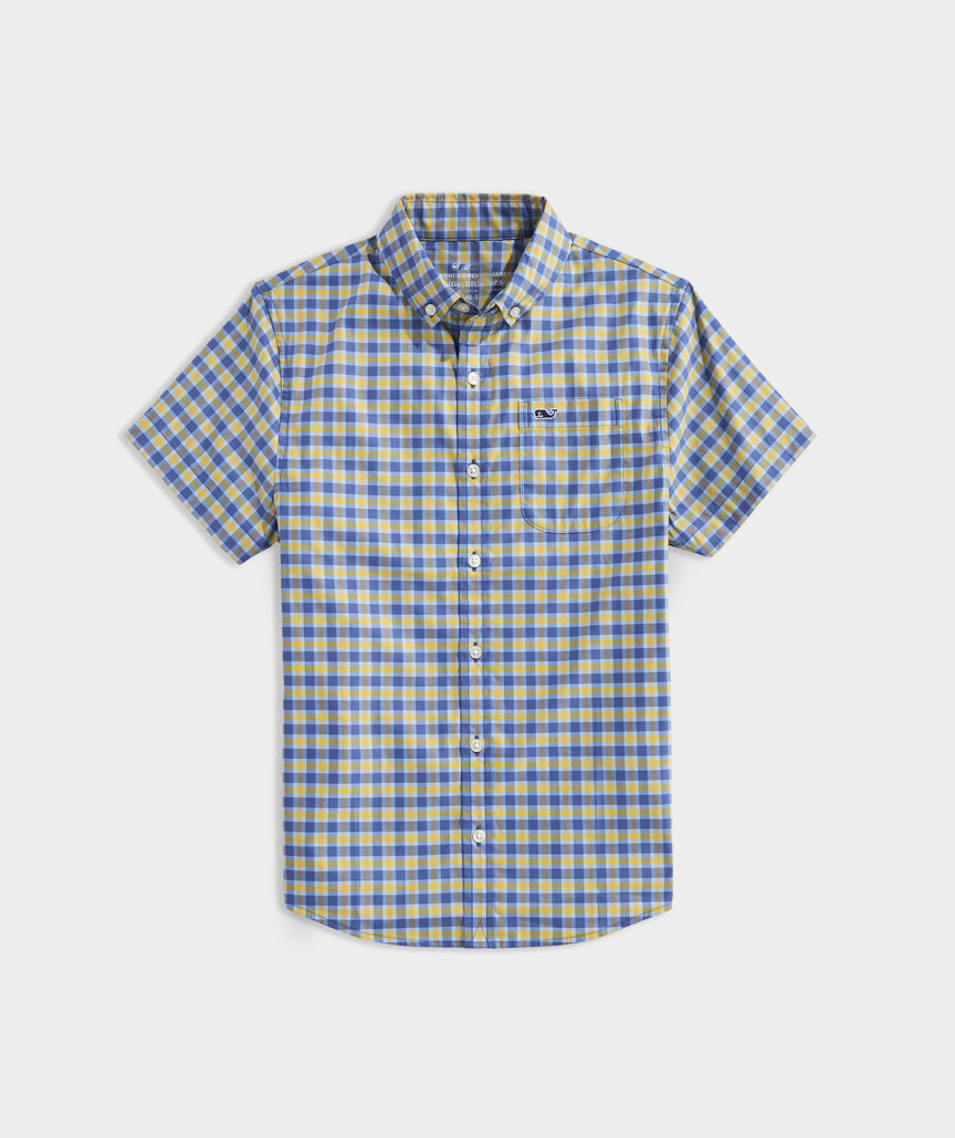 Boys' On-The-Go brrrº Short-Sleeve Gingham Shirt