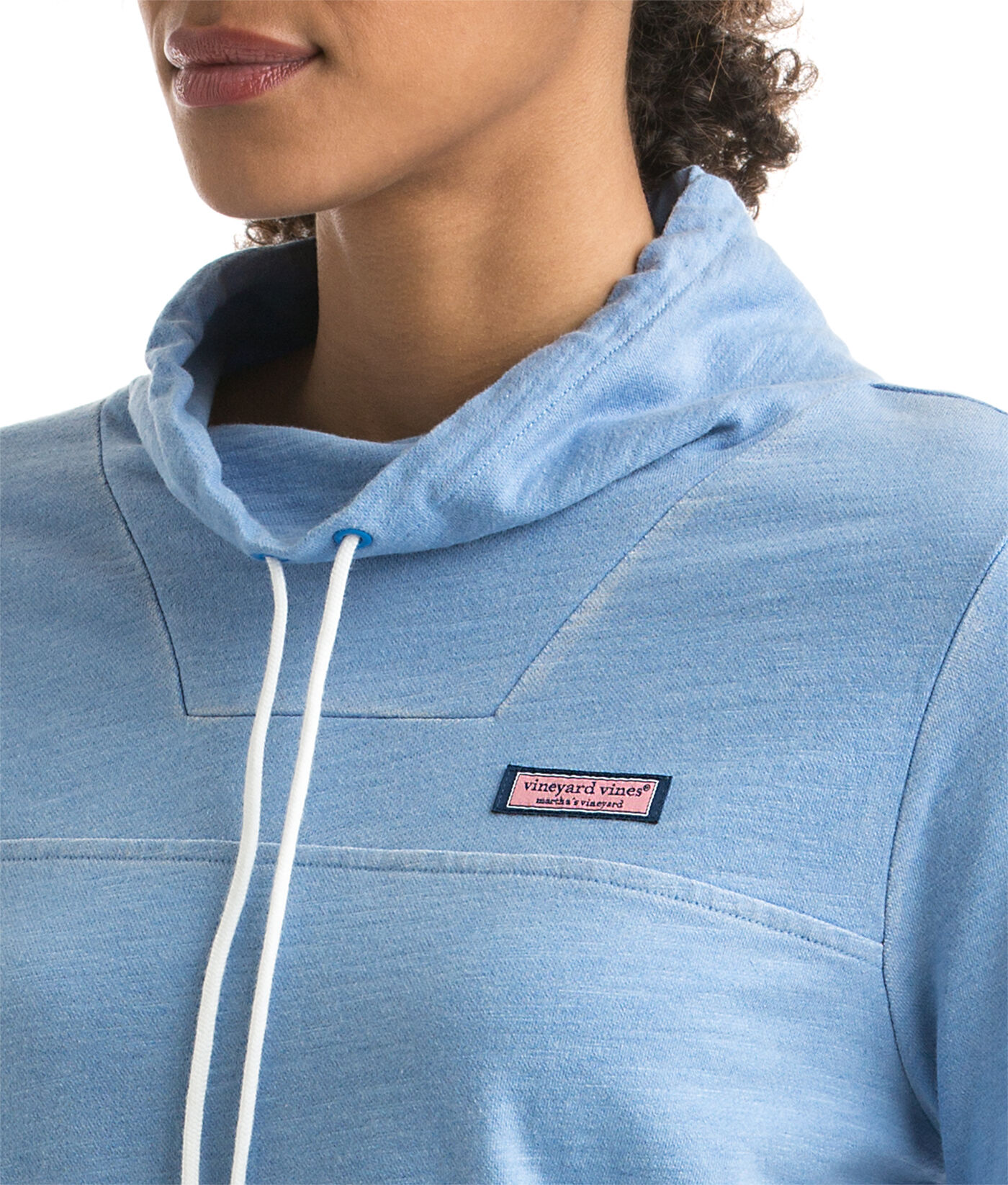 Shop Sunwashed Funnel Neck Relaxed Shep Shirt at vineyard vines