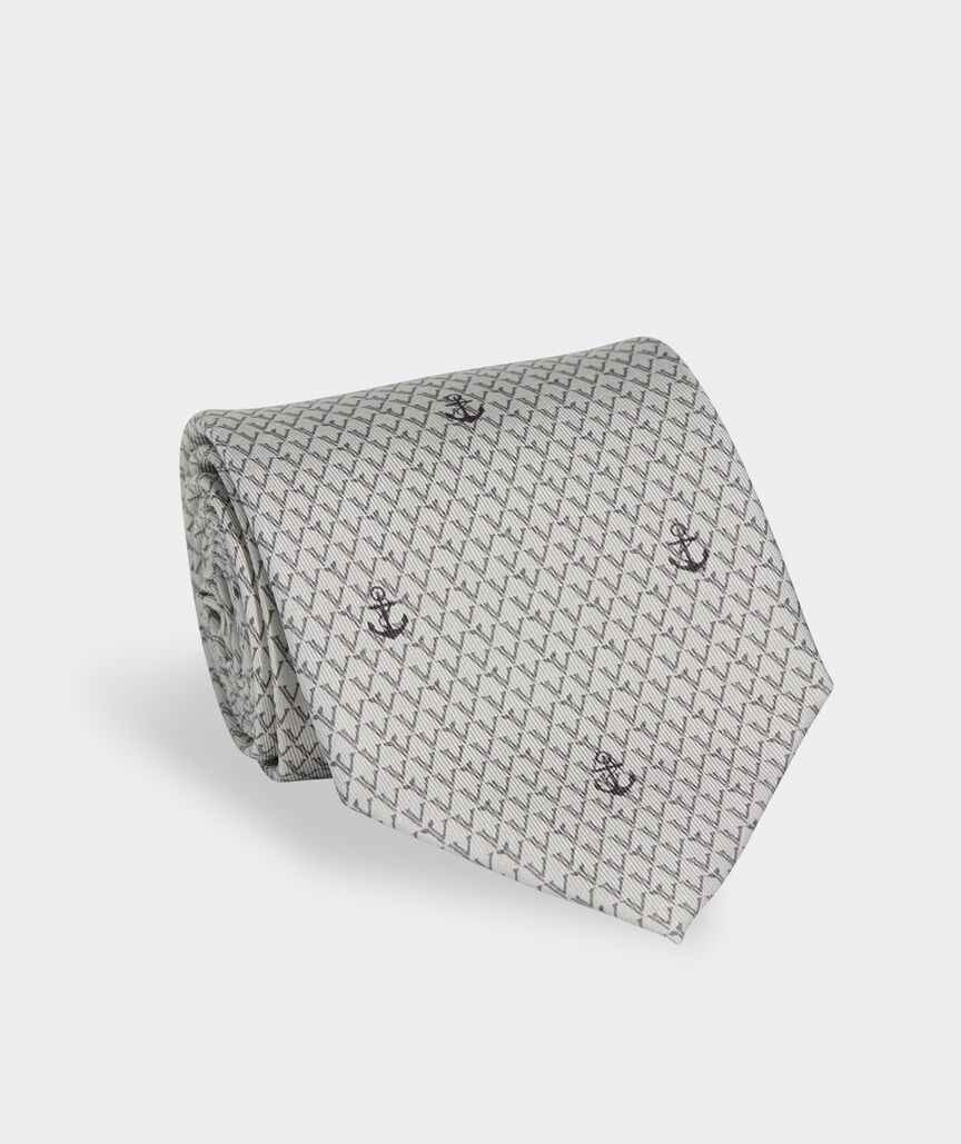 Anchors & V's Silk Tie