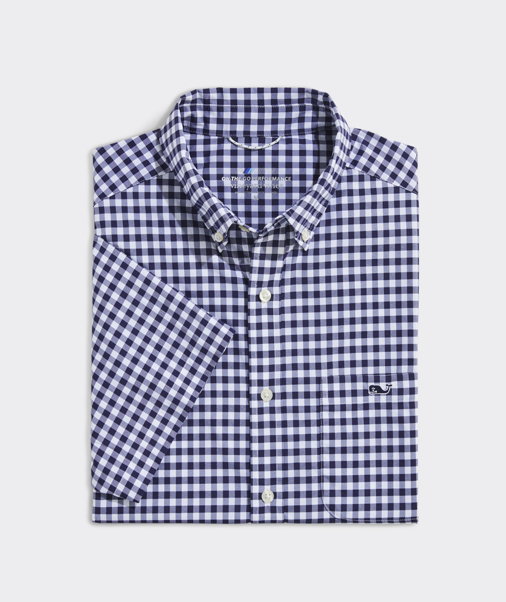 On-The-Go Nylon Short-Sleeve Gingham Shirt