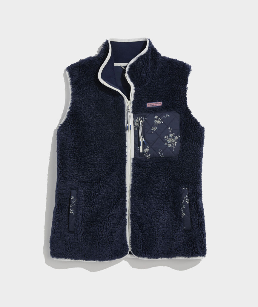 Mixed Print Fleece Vest