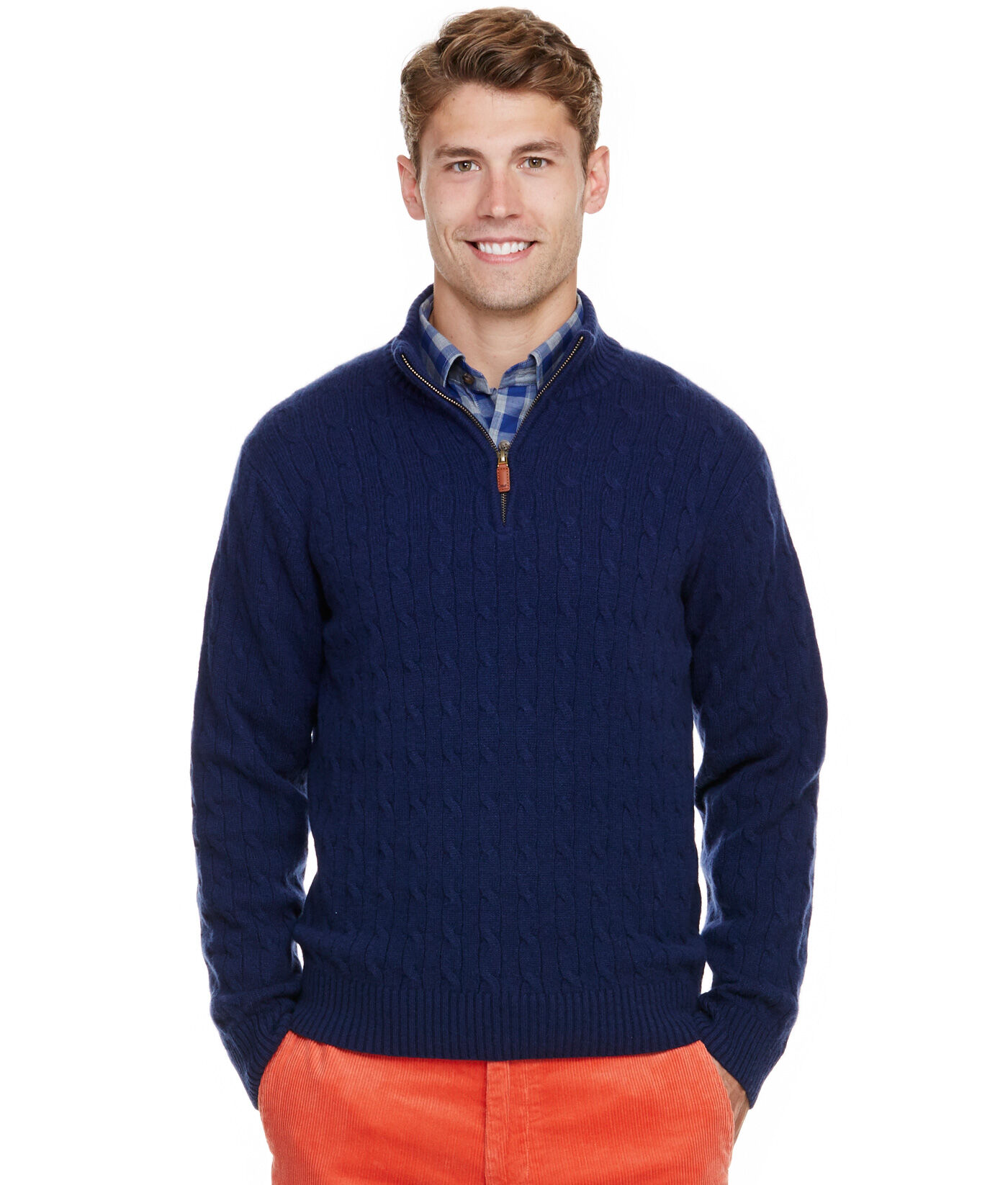 Shop Cashmere Cable 1/4-Zip Sweater at vineyard vines