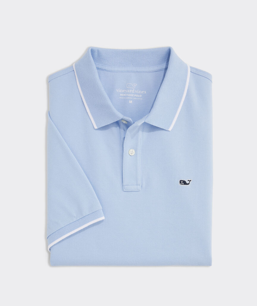 Shop Heritage Tipped Pique Polo at vineyard vines