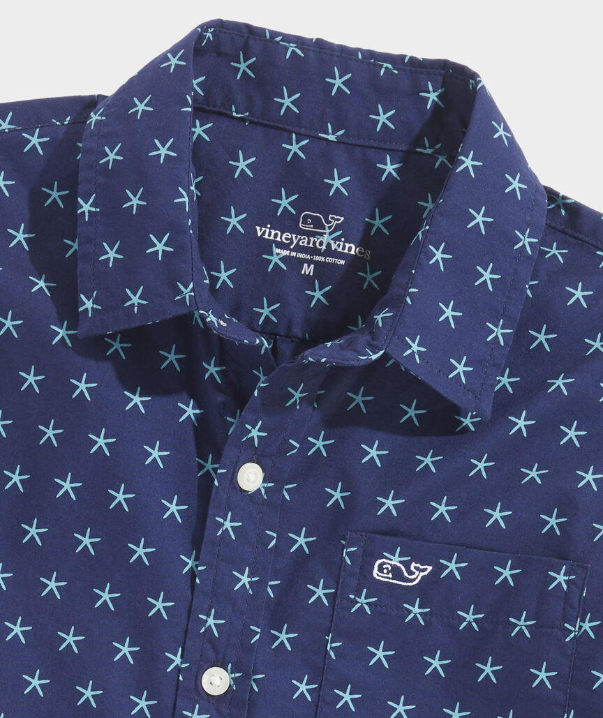 Boys' Cotton Short-Sleeve Starfish Shirt