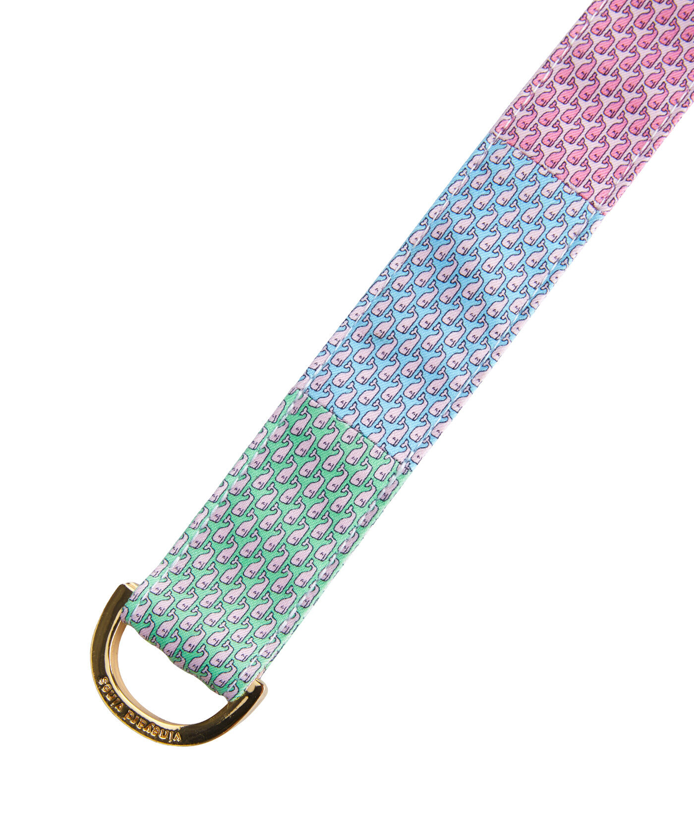 Shop Vineyard Whale Silk Patchwork D-Ring Belt at vineyard vines