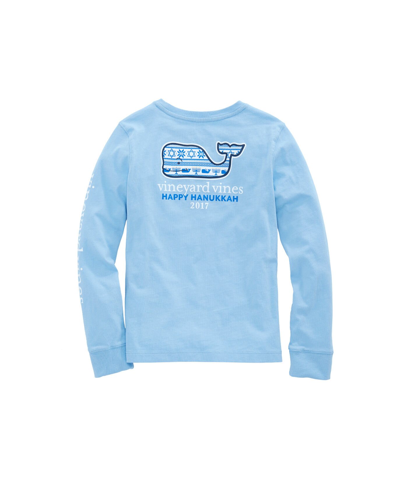 Shop Girls Long Sleeve Hanukkah Fair Isle Pocket Tee at vineyard vines