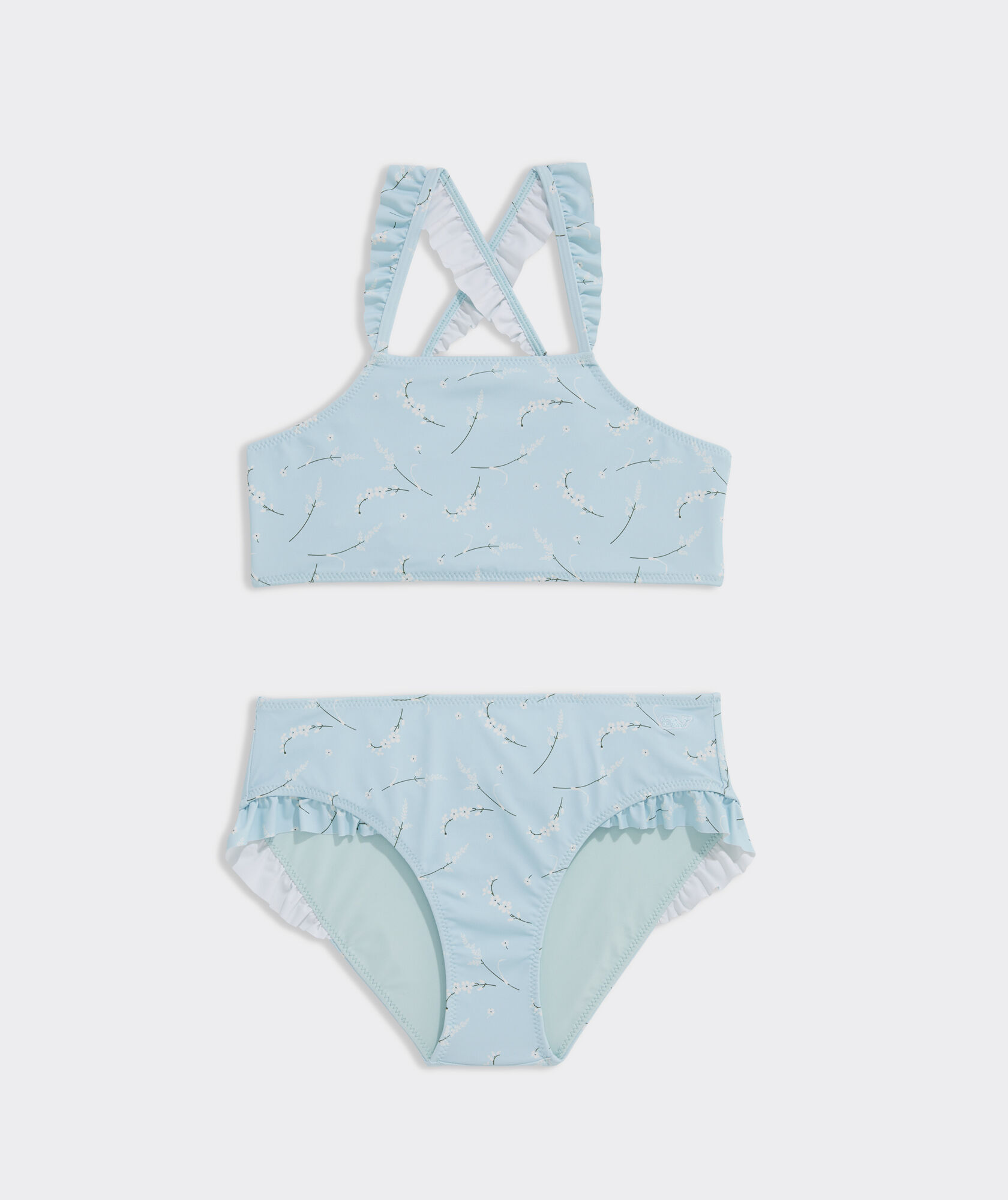 Girls' Ruffle High Neck Bikini