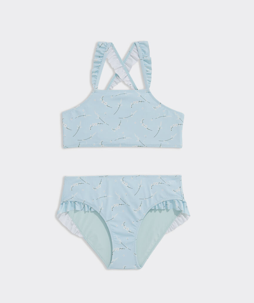 Girls' Ruffle High Neck Bikini