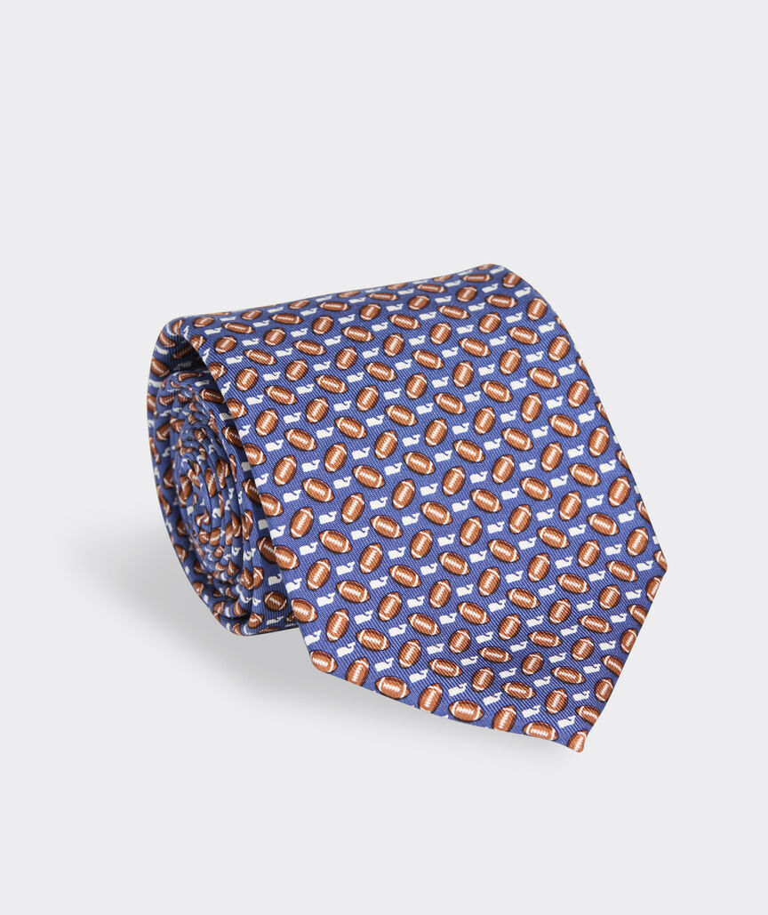 Footballs & Whales Silk Tie