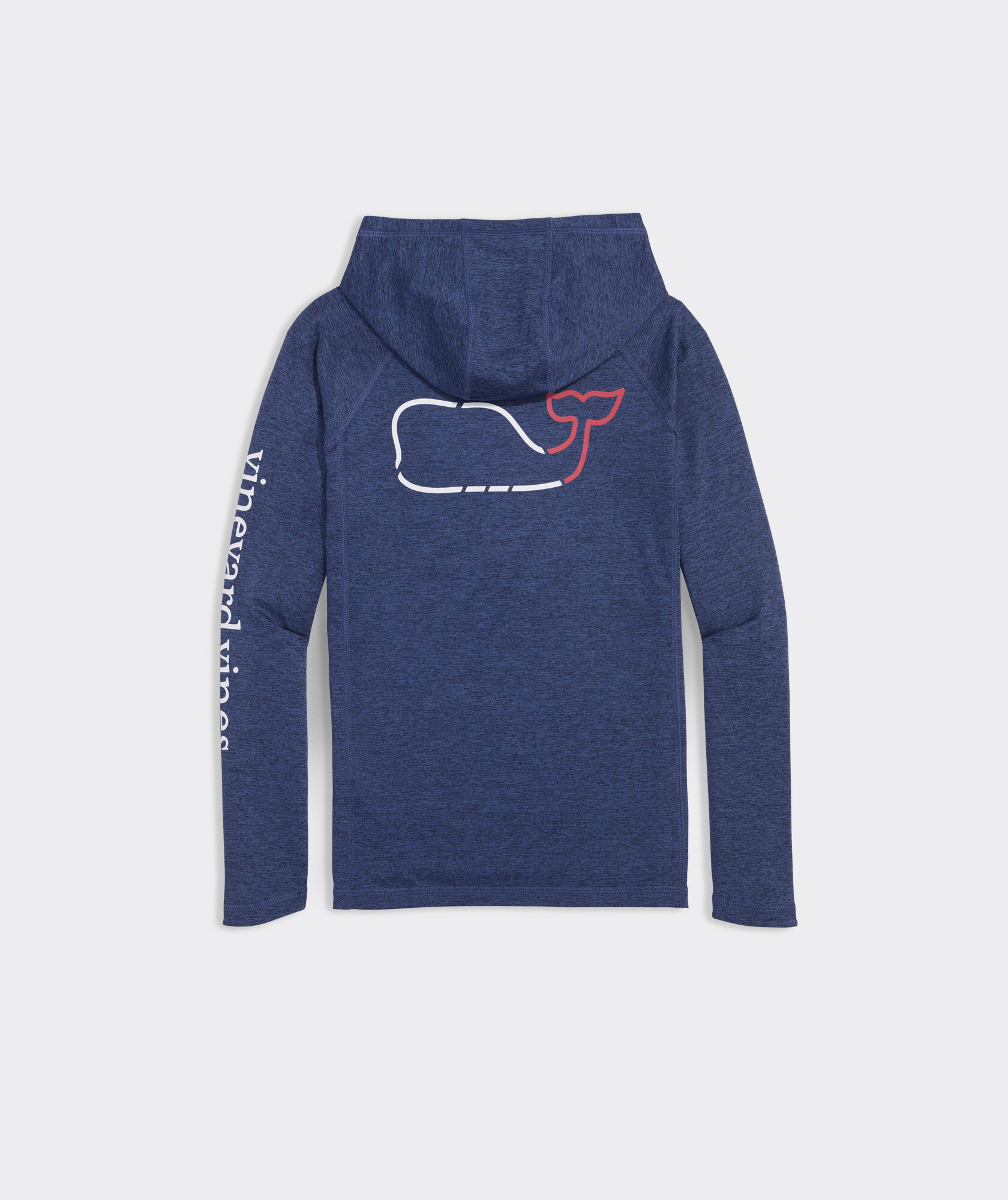 Boys' On-The-Go Whale Outline Long-Sleeve Harbor Performance Hoodie Tee