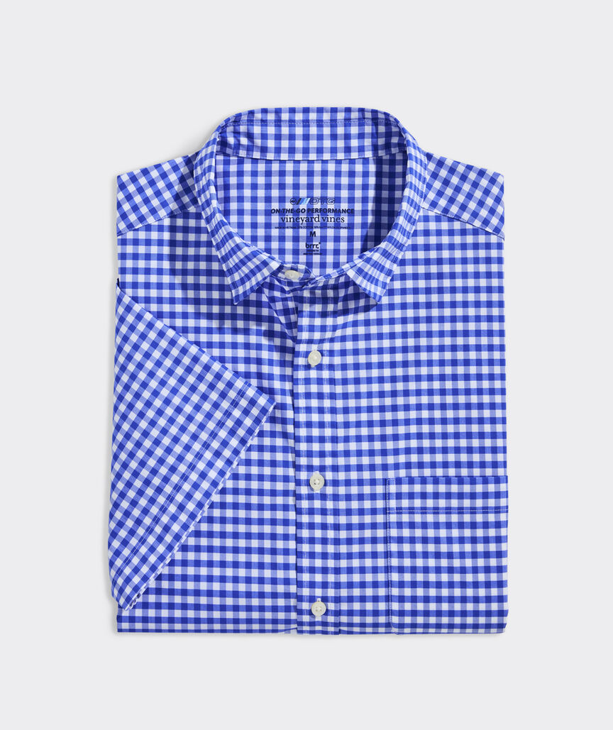 On-The-Go brrrº Short-Sleeve Gingham Shirt