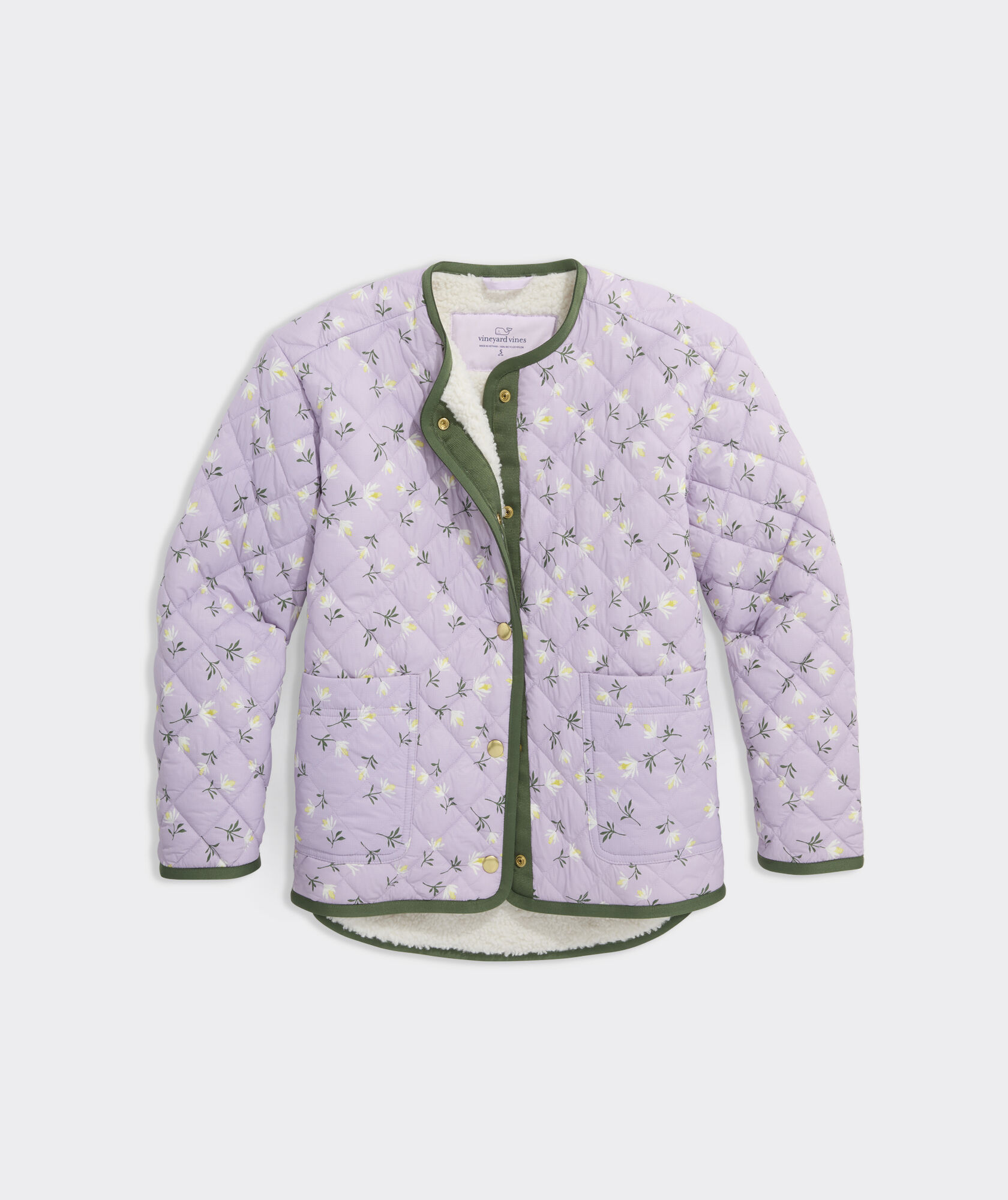 Girls' Fleece-Lined Quilted Car Coat