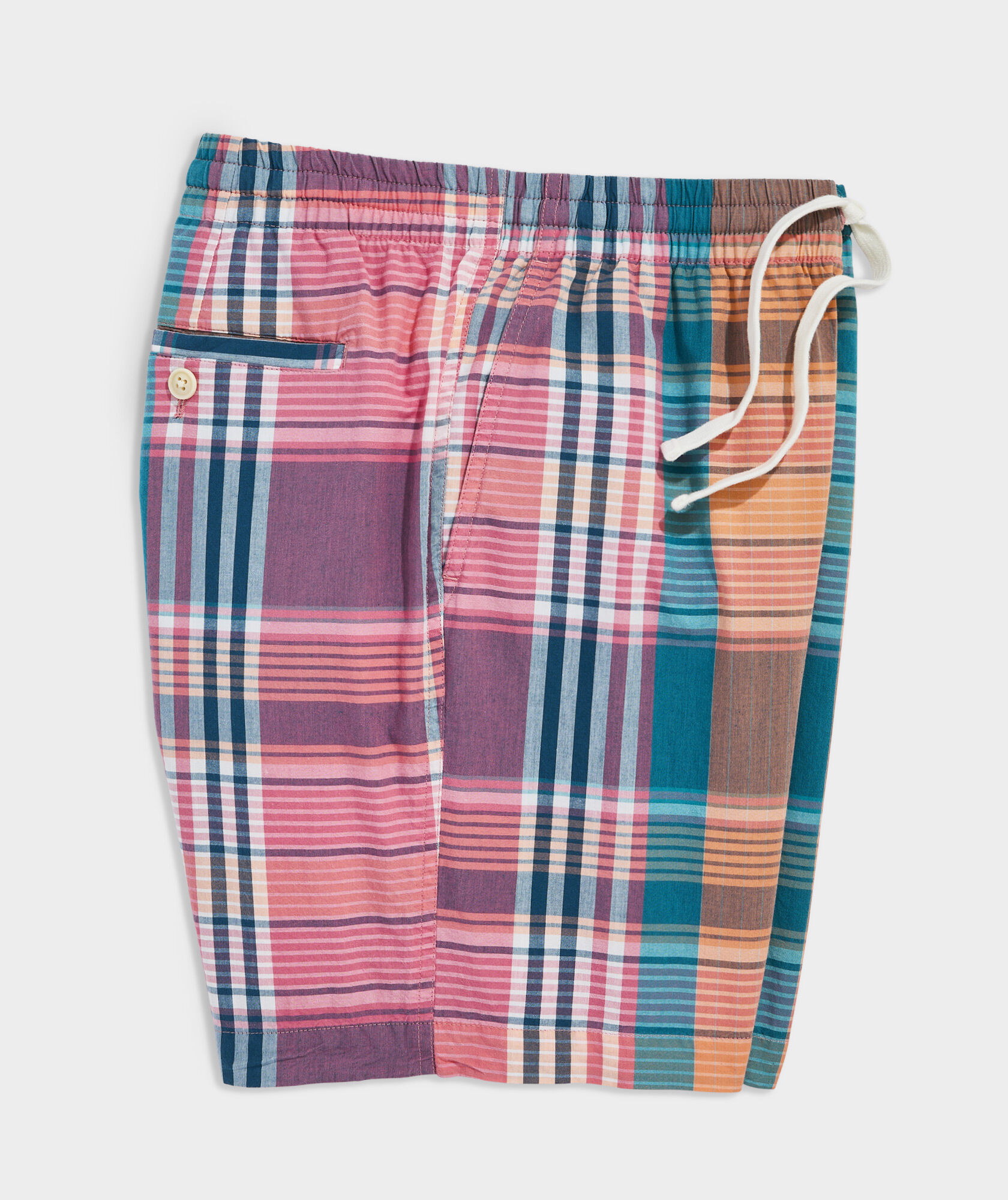 7 Inch Pull-On Madras Shorts