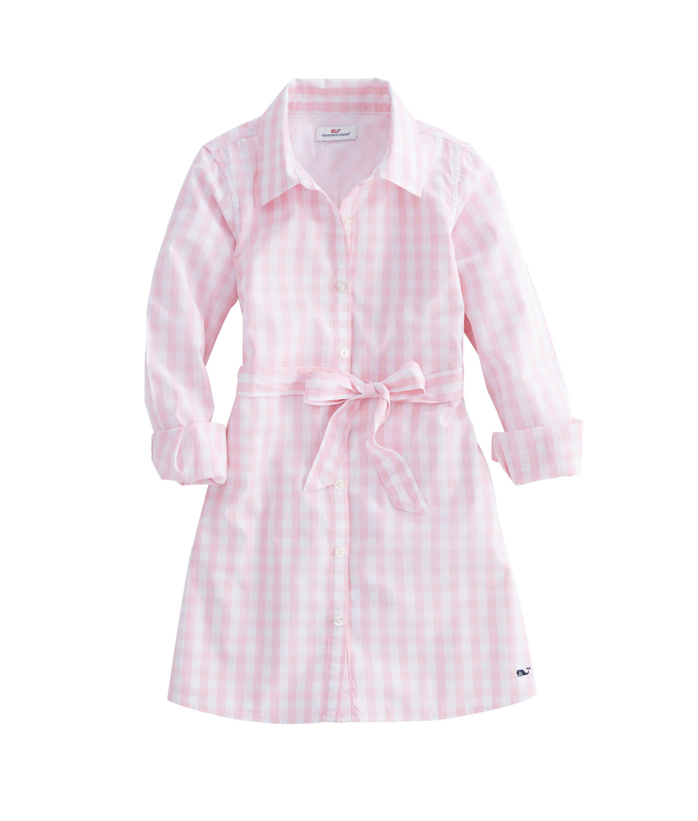 vineyard vines gingham shirt dress