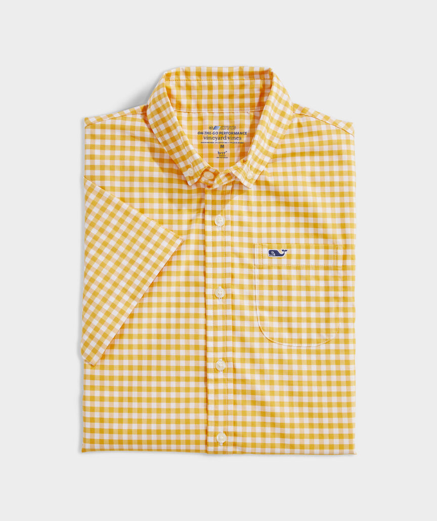 Boys' On-The-Go brrrº Short-Sleeve Gingham Shirt