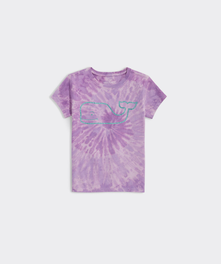 Girls' Whale Outline Tie-Dye Short-Sleeve Tee