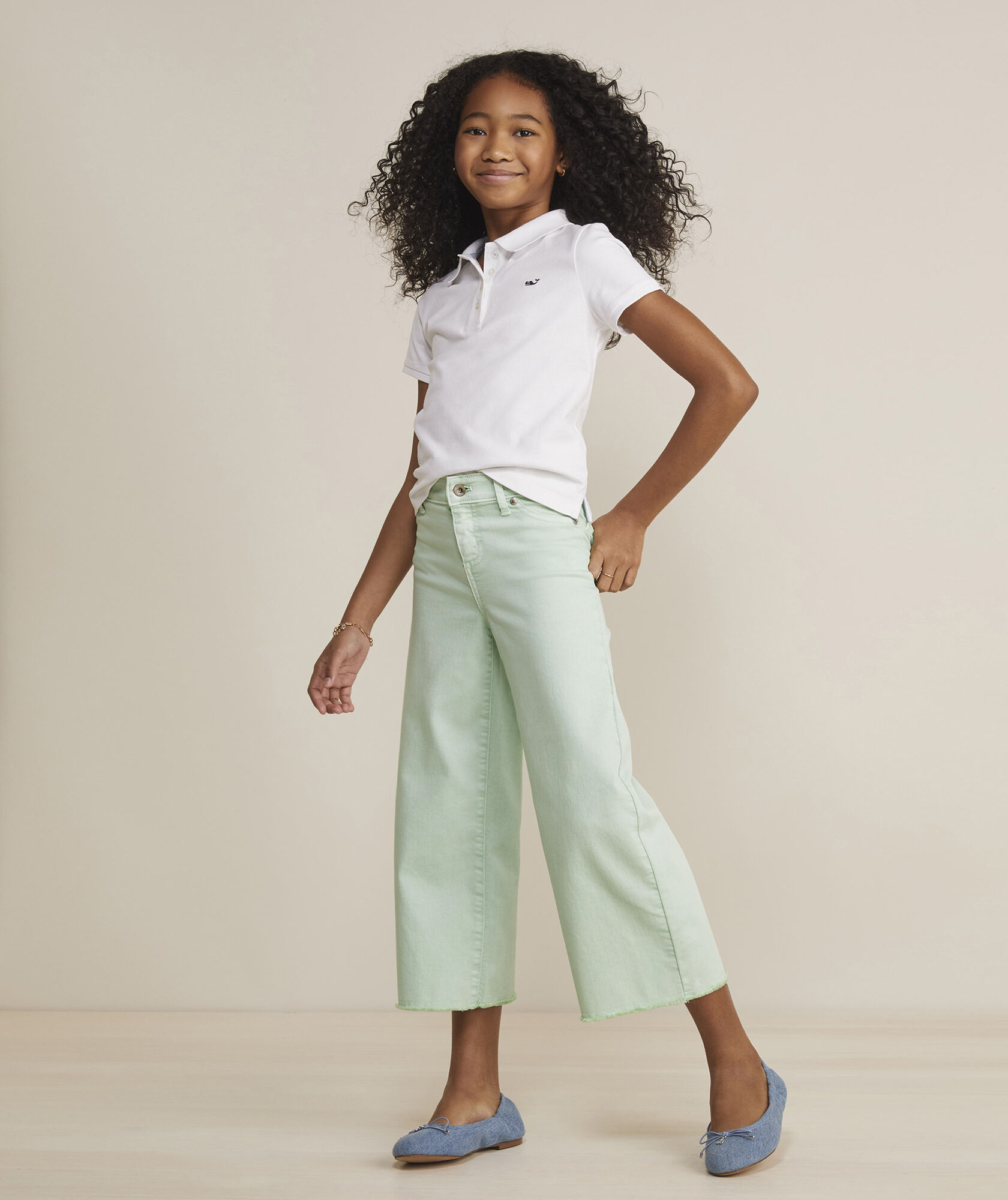 InCity Kids Girls Solid Pleated Wide Leg Dress Pants with Belt Detail