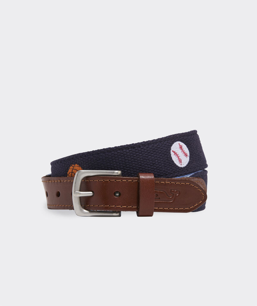 Boys Multi Sport Embroidered Canvas Club Belt