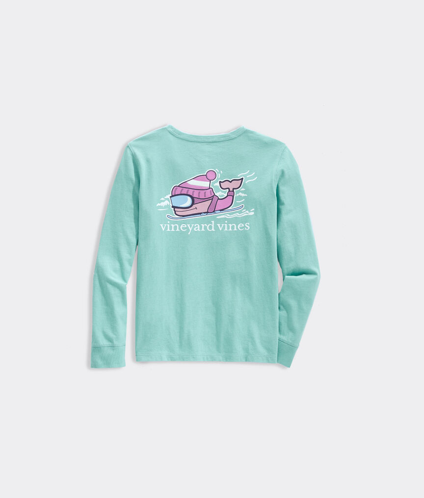  vineyard vines Girls' Elf Whale Long-Sleeve Pocket Tee