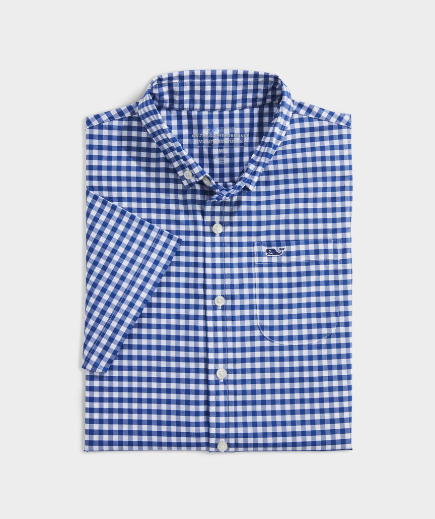 Boys' On-The-Go brrrº Short-Sleeve Gingham Shirt